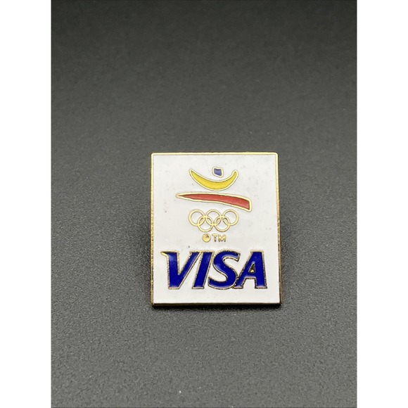 Vintage 1992 Barcelona Summer Olympics Visa Credit Card Sponsor Lapel Hat Pin